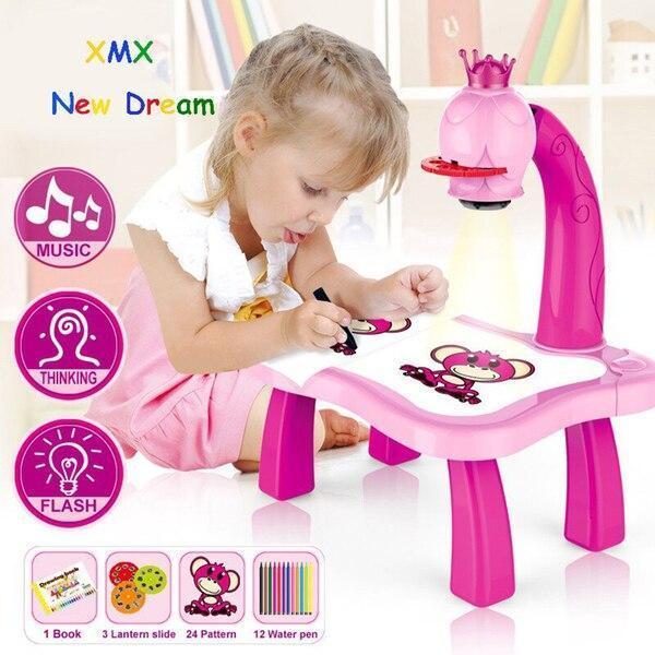 LED projector drawing table for kids